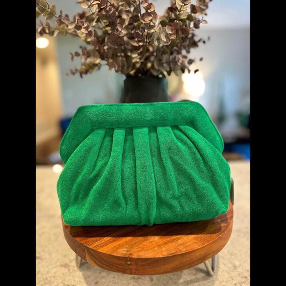 Shiraleah's Luna Clutch Kelly Green Terry Clothe Purse